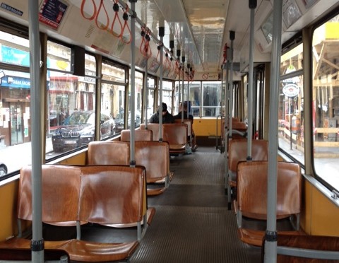 Empty Tram Seats in Vienna
